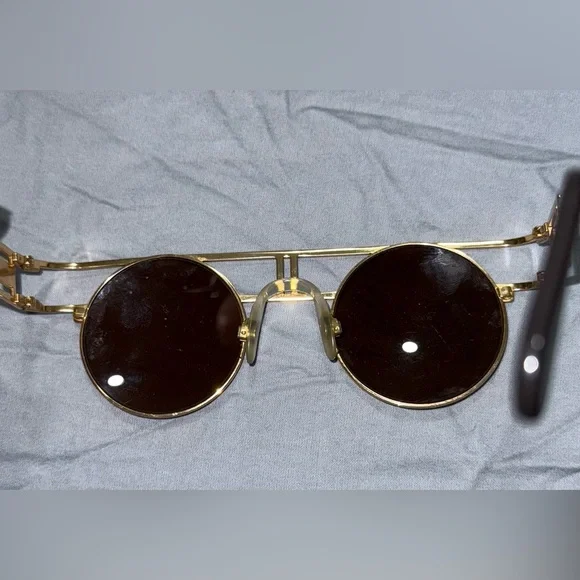 Cazal Gold Sunglasses with Black Lenses
